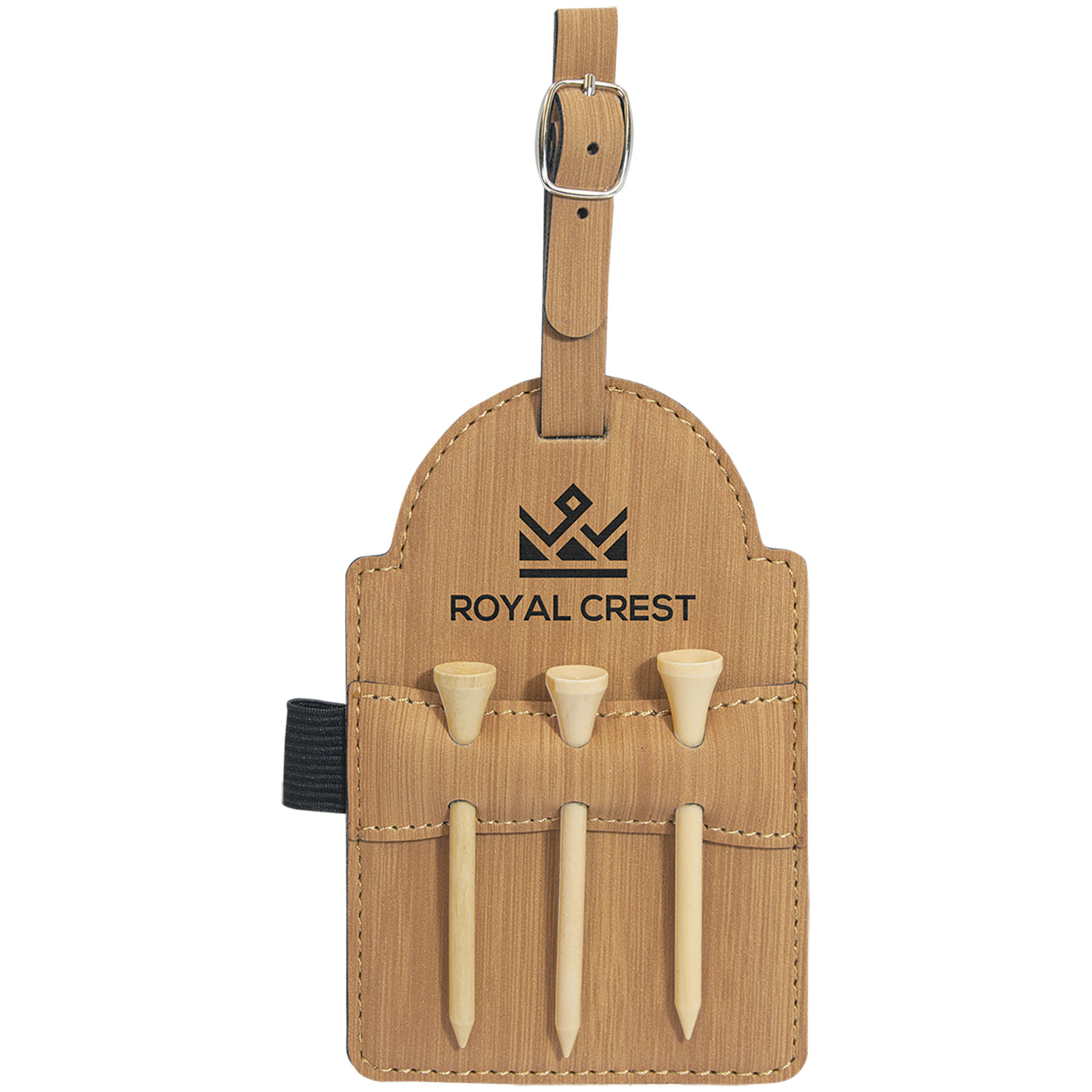Leather Bag Tag Tee Holder