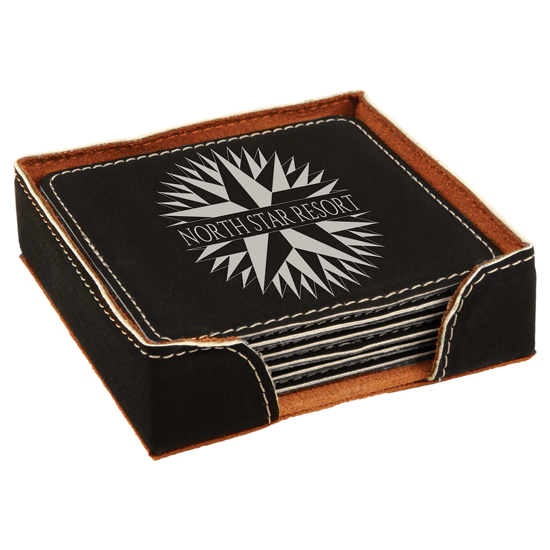 Square Leatherette Coaster Sets