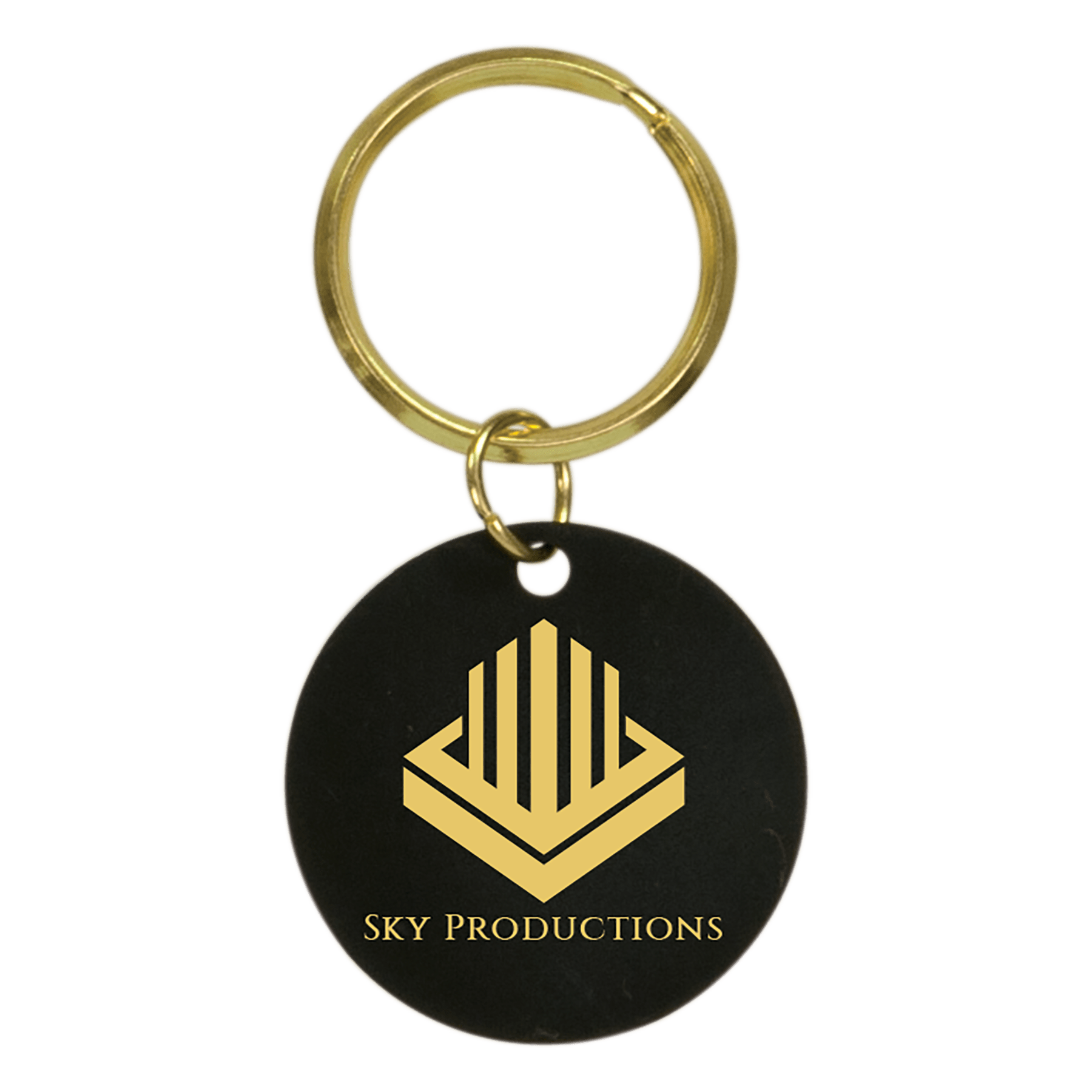 1 1/2″ Black Blank Circle Keychain