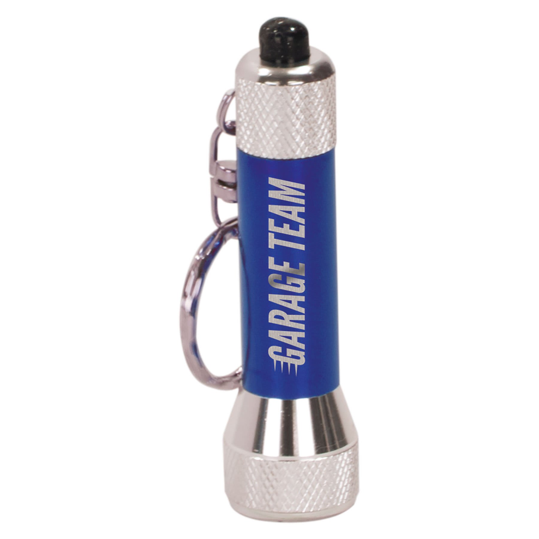 2 3/4″ Blue-5 LED Laserable Flashlight with Keychain
