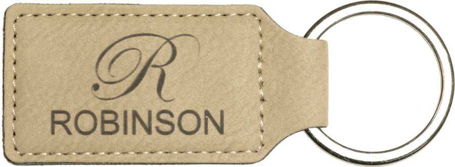 2 3/4″ x 1 1/4″ Laserable Leatherette Rectangle Keychain