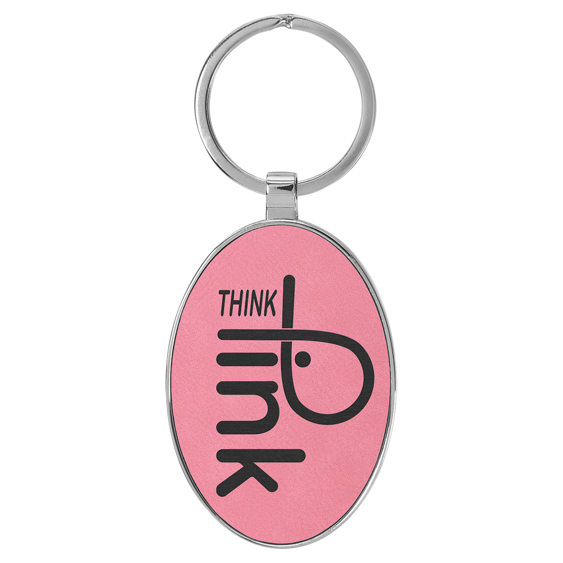 3" x 1 3/4" Laserable Leatherette/Metal Oval Keychain - Image 6