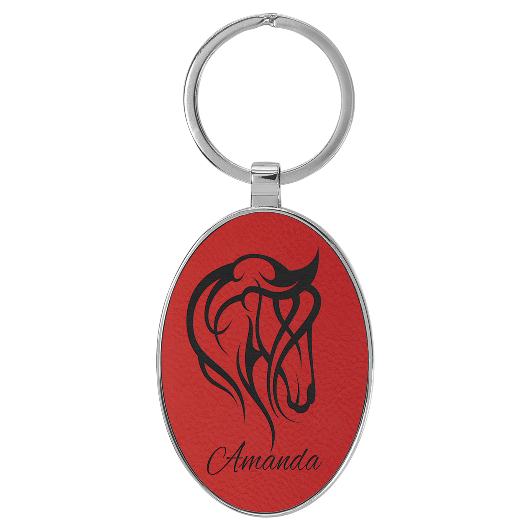 3" x 1 3/4" Laserable Leatherette/Metal Oval Keychain - Image 12