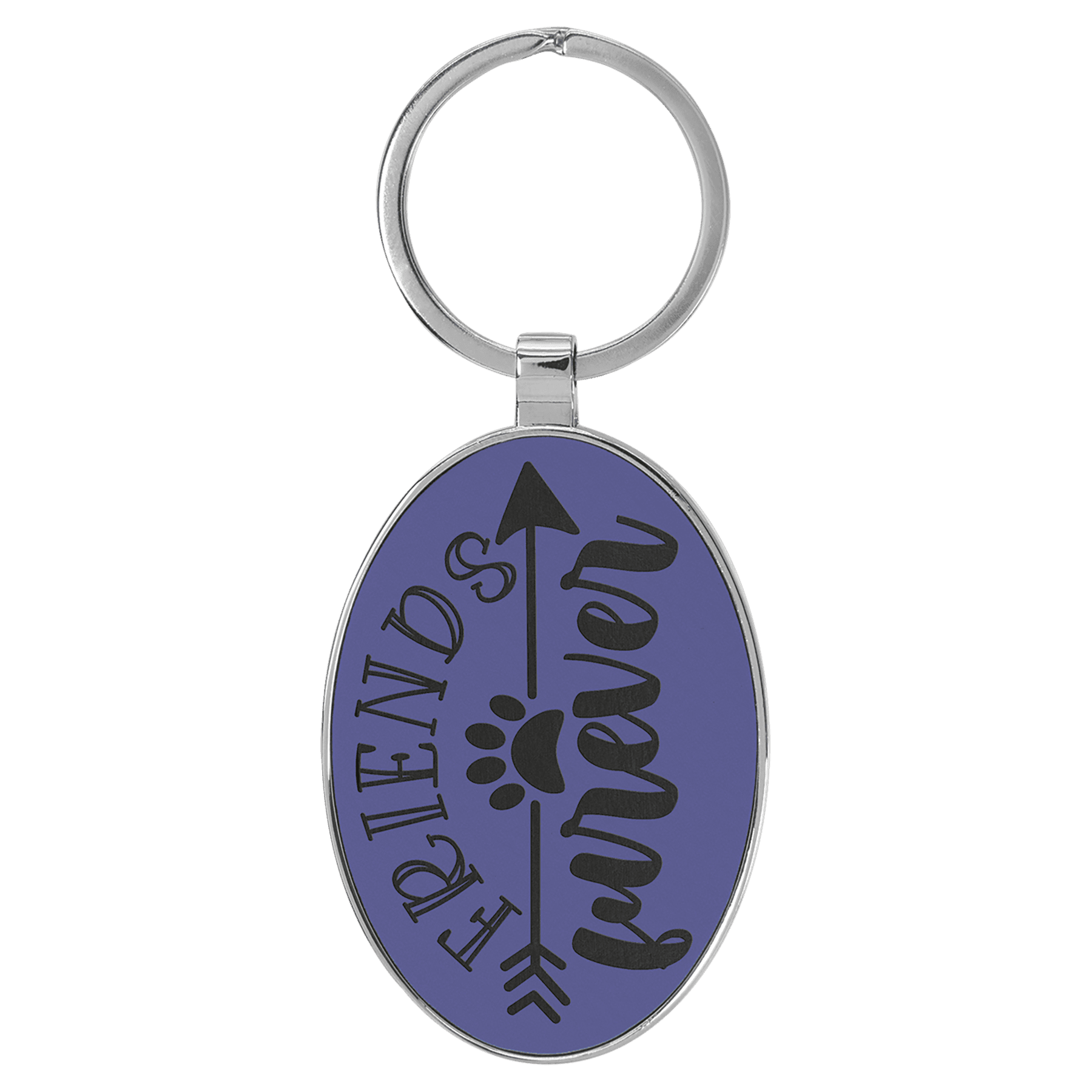 3" x 1 3/4" Laserable Leatherette/Metal Oval Keychain - Image 14